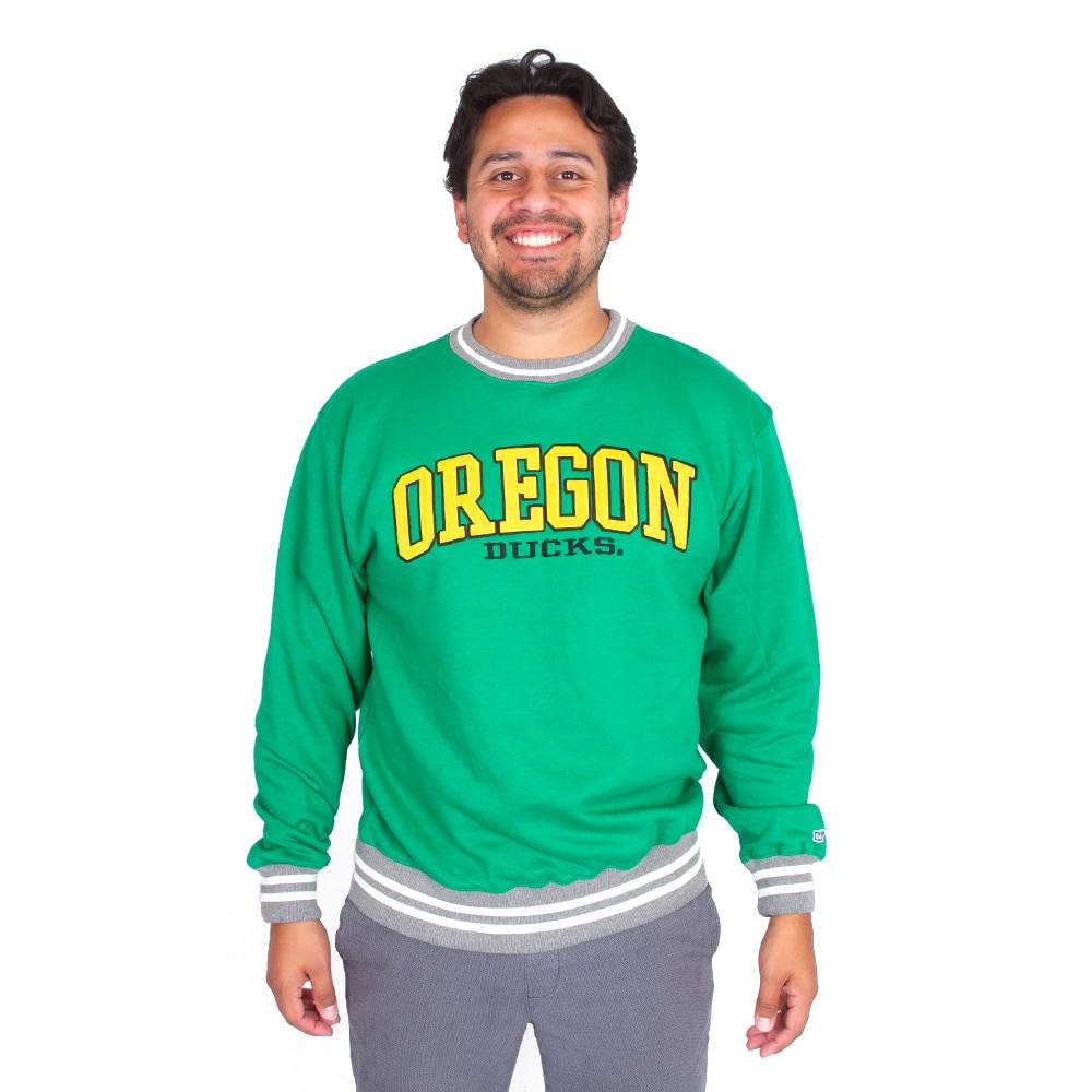 Arched Oregon, Blue 84, Green, Pullover, Cotton Blend, Men, Varsity stripe, Sweatshirt, Pullover, 800728